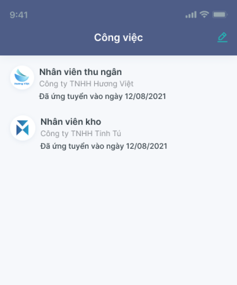 Cập nhật tình trạng của hồ sơ tìm việc ngay trên ứng dụng.