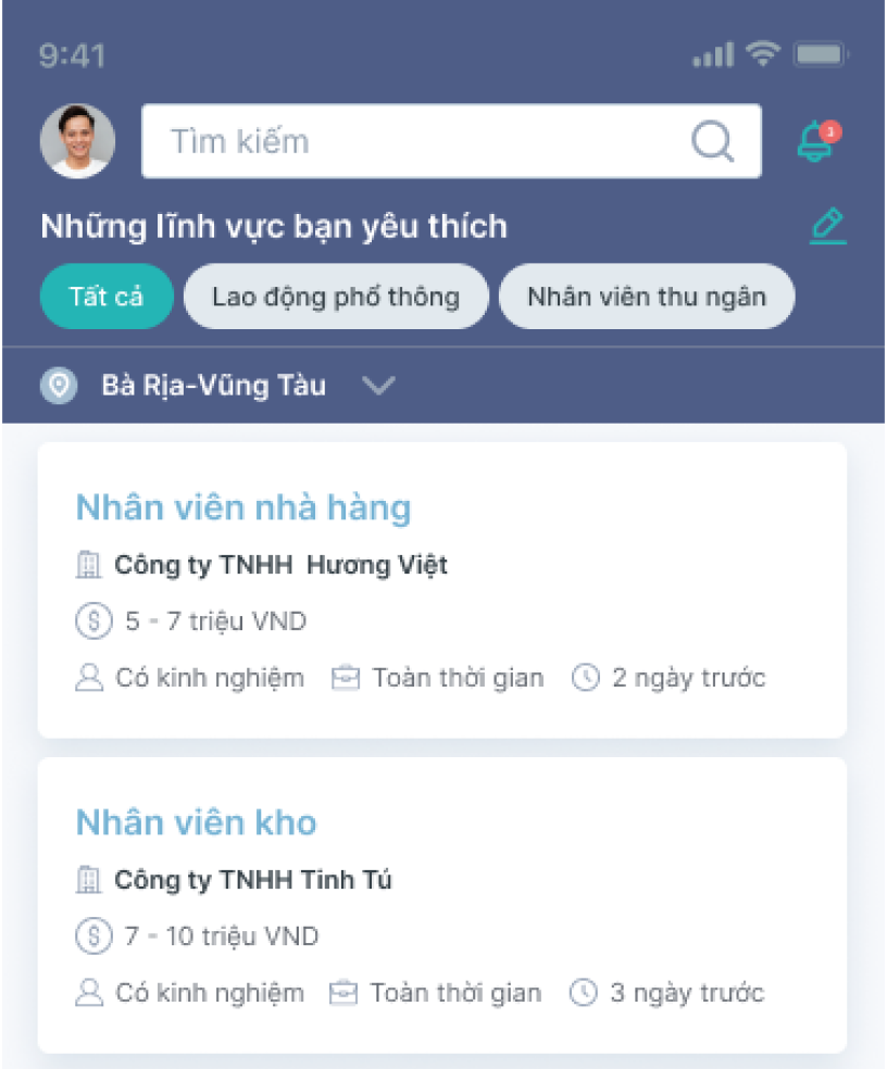 Tìm kiếm vị trí cần ứng tuyển theo lĩnh vực, ngành nghề, kinh nghiệm…