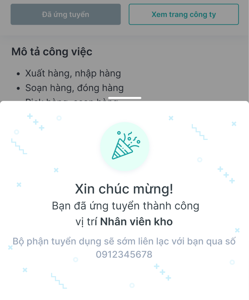 Nộp đơn và gửi hồ sơ trực tuyến cho nhà tuyển dụng.