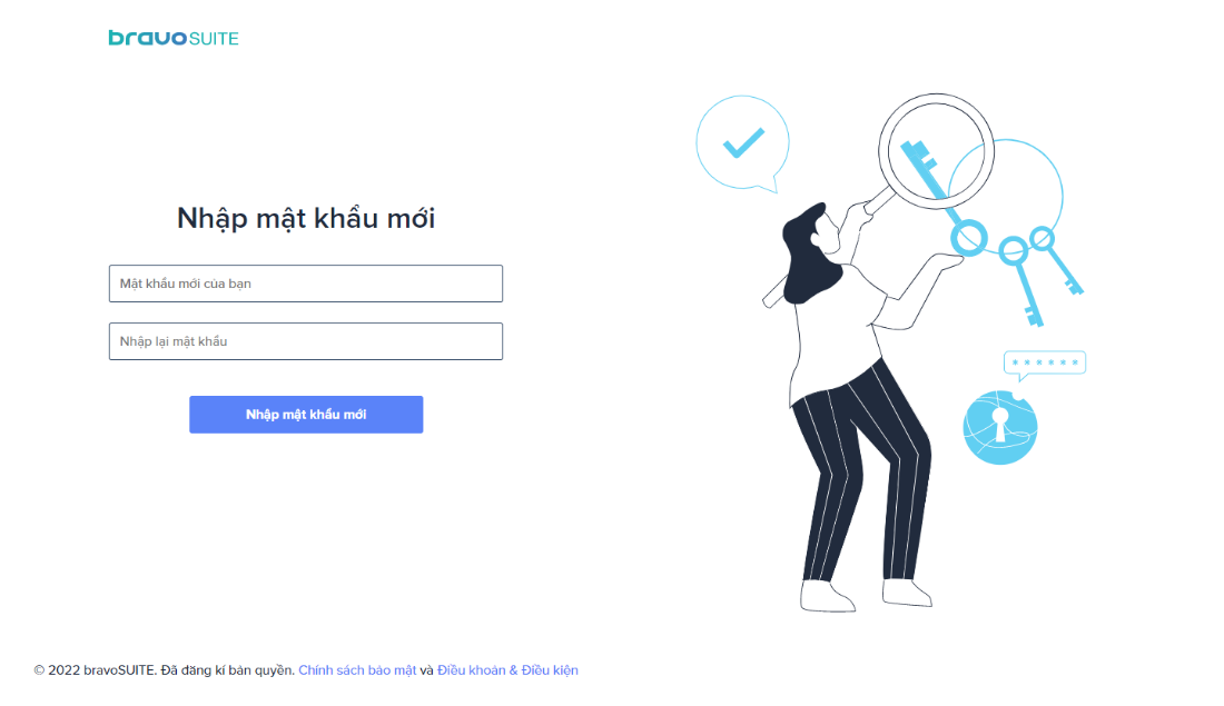 Nhập mật khẩu mới của bạn vào hai ô bên dưới